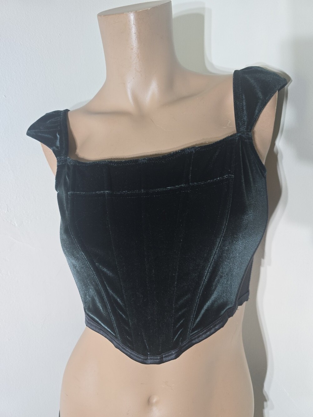 Victorias Secret Dream Angel Black Velvet Corset Top Size Small NWT